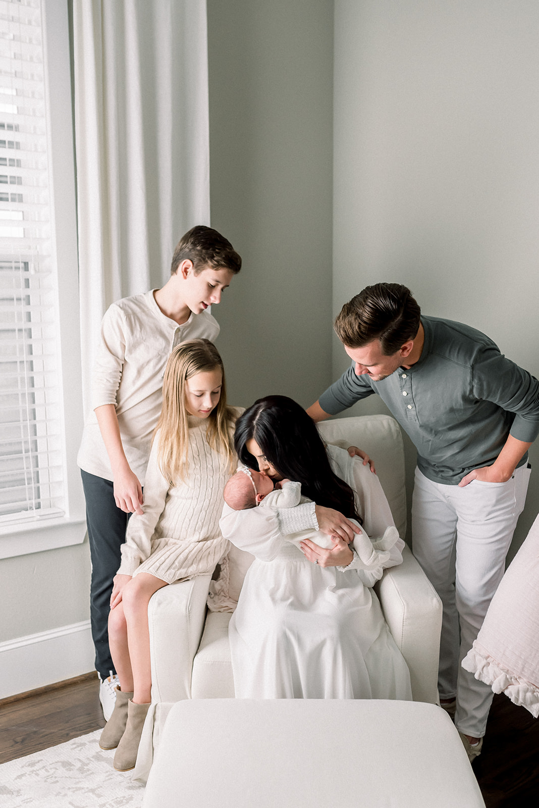 Family wearing clothes from photographer's client closet