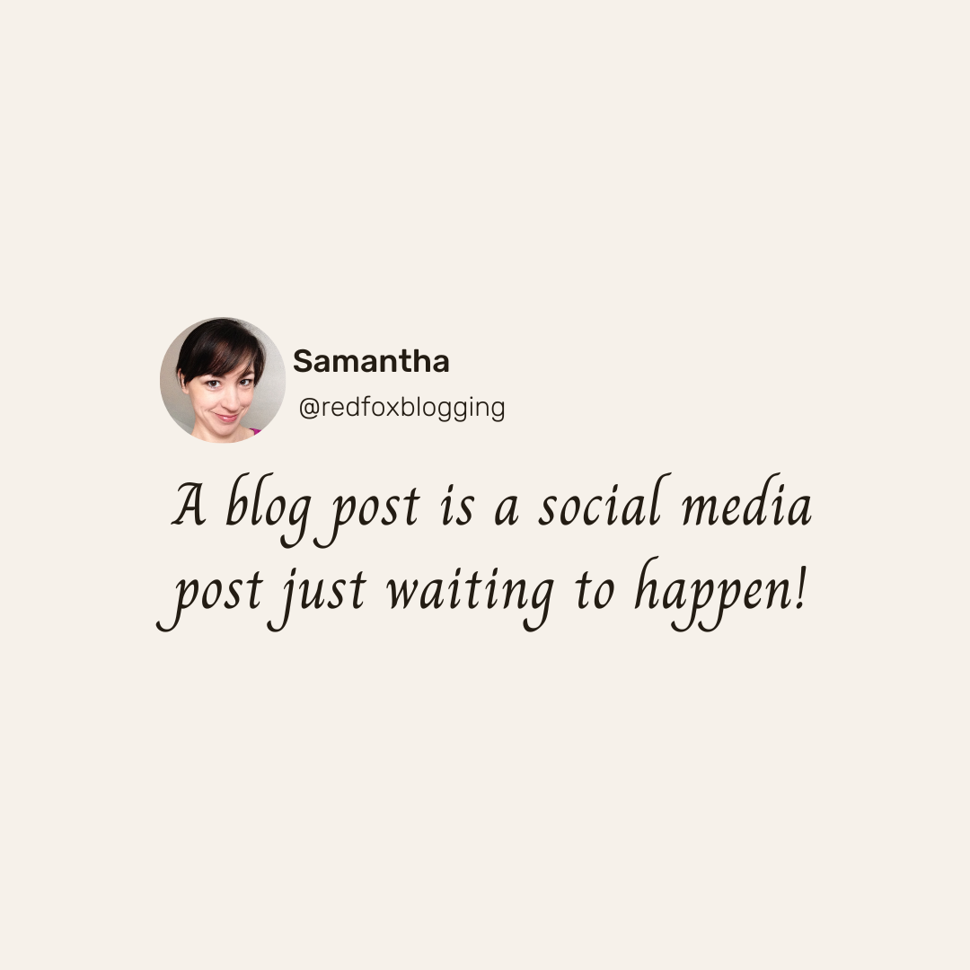 Twitter post with blogging quote